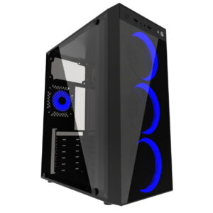 Carcasa gaming Gembird Fornax 1500B, Blue led fans