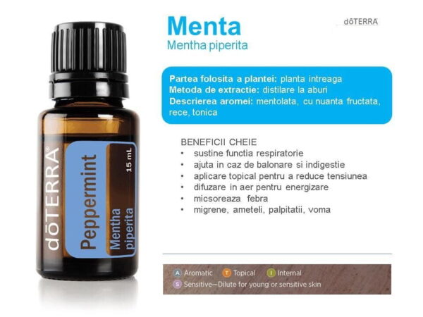 Ulei esential doTERRA Peppermint (Mentă – mentha piperita) 15ml - imagine 3