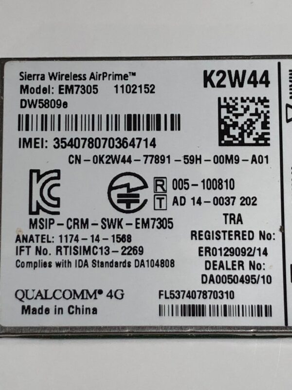 Modul sim SH Dell Sierra Wireless Em7305 4g LTE WWAN Card K2W44 - imagine 2