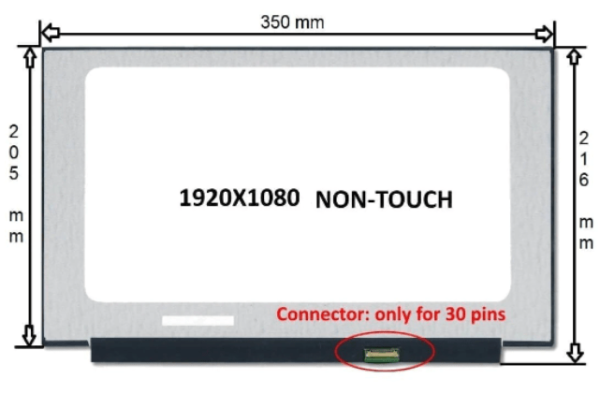 Laptop display 15.6 inch 1920x1080 Full HD IPS NV156FHM-N48 no brackets 30pin - imagine 3