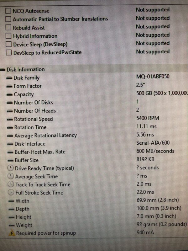HDD Laptop SH Toshiba 500gb 46z uptime 2,5" - imagine 3