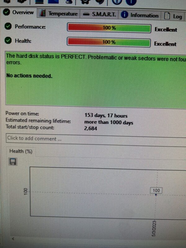 HDD EXTERN SH 1TB  toshiba 2,5 inch 153 zile uptime - imagine 2