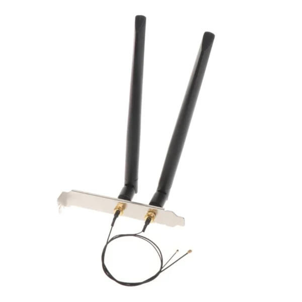 Set antene WIFI PC MHF1-2 IPEX1 2.4/5Ghz dual band cablu 20cm - imagine 2