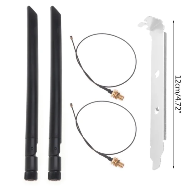Set antene WIFI PC MHF1-2 IPEX1 2.4/5Ghz dual band cablu 20cm - imagine 3