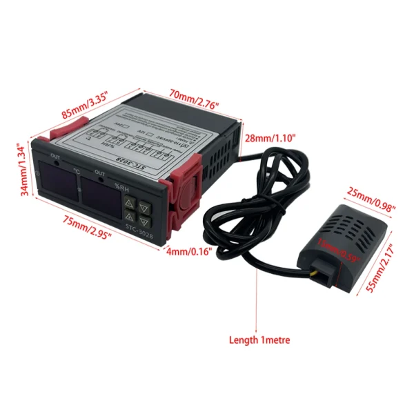 Termostat temperatura si umiditate STC-3028 230V digital controler - imagine 2