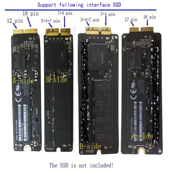 Adaptor SSD Macbook Air A1466 A1465 ME864 ME865 ME866 MD711 MD712 MD760 MD761 la PCIe X1 - imagine 3