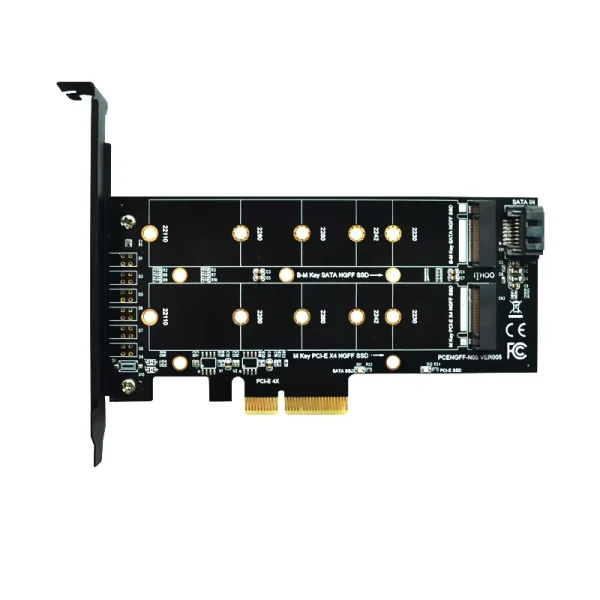 Adaptor M.2 NVME NGFF la PCI-E X4 M key B key pentru PC SSD 2280 2242 2230 22110 negru