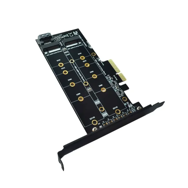 Adaptor M.2 NVME NGFF la PCI-E X4 M key B key pentru PC SSD 2280 2242 2230 22110 negru - imagine 6