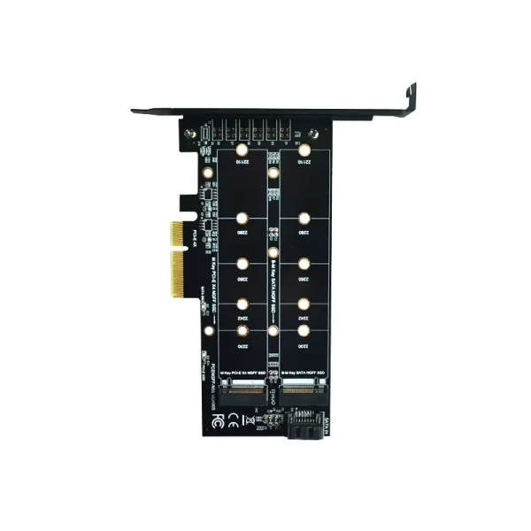 Adaptor M.2 NVME NGFF la PCI-E X4 M key B key pentru PC SSD 2280 2242 2230 22110 negru - imagine 5