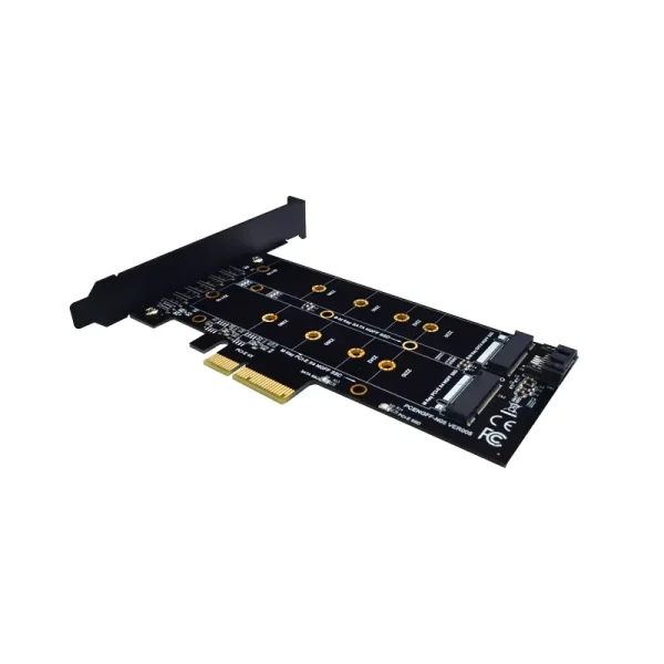 Adaptor M.2 NVME NGFF la PCI-E X4 M key B key pentru PC SSD 2280 2242 2230 22110 negru - imagine 2