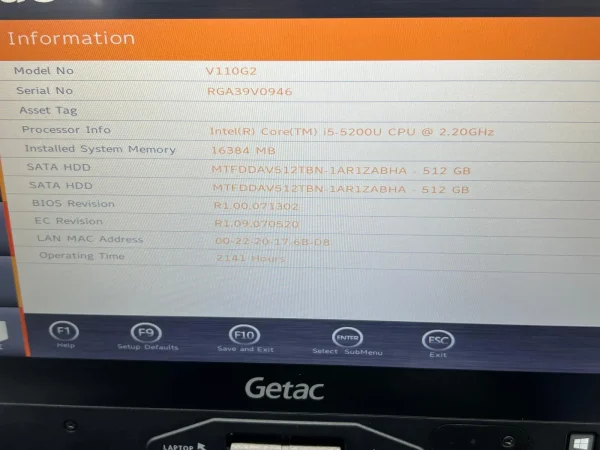 Laptop SH GETAC Fully Rugged i5-5200U 2 x 512Gb SSD M2 16GB Ram Touchscreen convertible Tablet - imagine 3