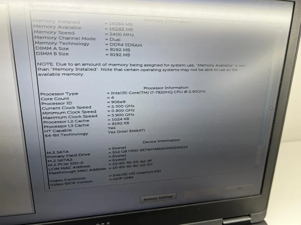 Laptop SH Dell Latitude 5480 i7-7820HQ Ram 16GB SSD 512 GB Baterie NOUA - imagine 3