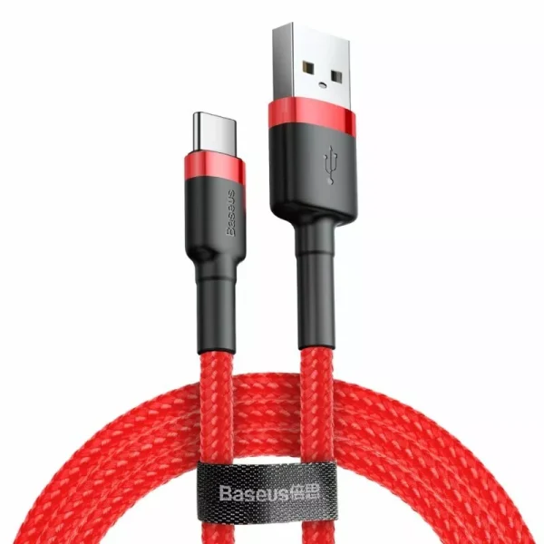 Cablu Baseus Cafule USB la USB-C Quick Charge 3A 0.5m Rosu
