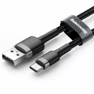 Cablu Baseus Cafule USB la USB-C Quick Charge 3A 0.5m Gri+Negru