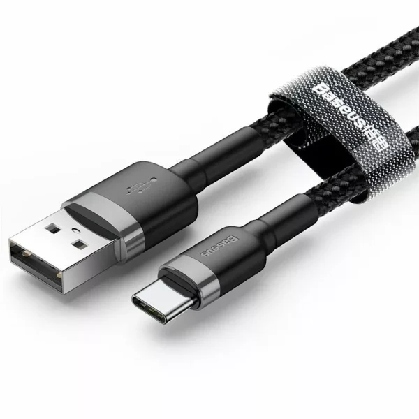 Cablu Baseus Cafule USB la USB-C Quick Charge 3A 0.5m Gri+Negru