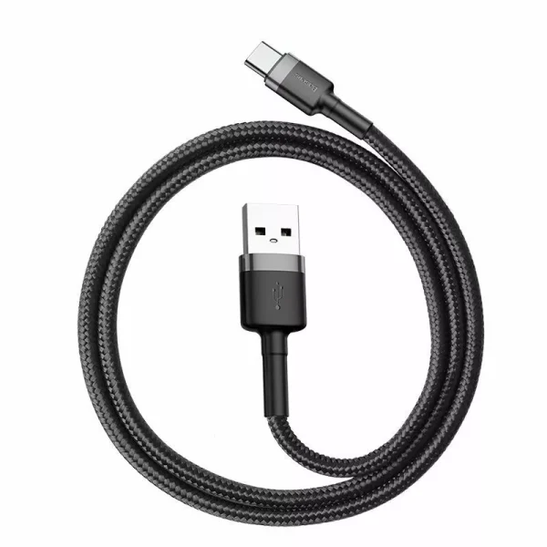 Cablu Baseus Cafule USB la USB-C Quick Charge 3A 0.5m Gri+Negru - imagine 4