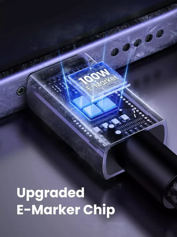 Cablu UGREEN USB-C la USB-C 100W Super Fast Power Delivery 0.5m Negru - imagine 6