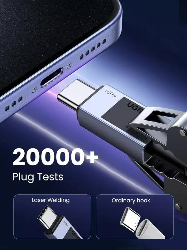 Cablu UGREEN USB-C la USB-C 100W Super Fast Power Delivery 0.5m Negru - imagine 7