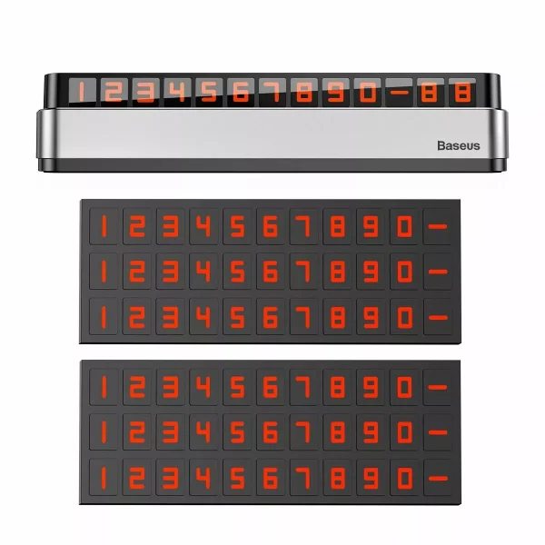 Suport auto Baseus pentru numar telefon bord Argintiu - imagine 2