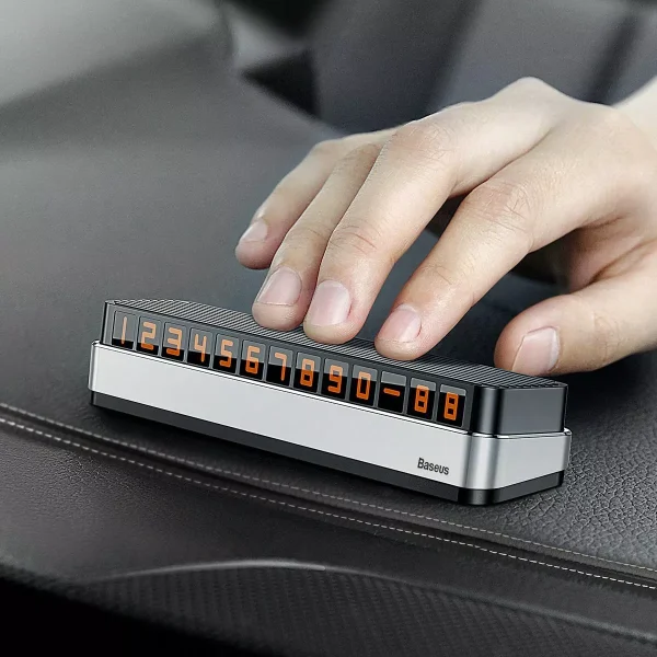 Suport auto Baseus pentru numar telefon bord Argintiu - imagine 4