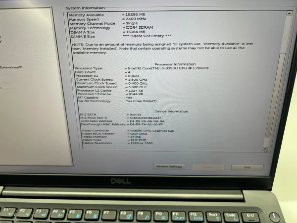 Laptop SH Dell Latitude 7390 i5-8350U 16GB Ram SSD NVME 512GB TOUCHSCREEN - imagine 3