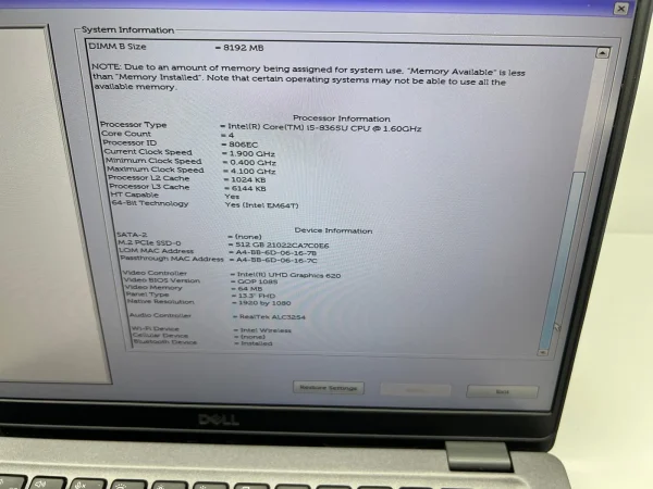 Laptop SH Dell Latitude 5300 i5-8365U 16Gb RAM SSD NVME 512GB Touchscreen - imagine 2