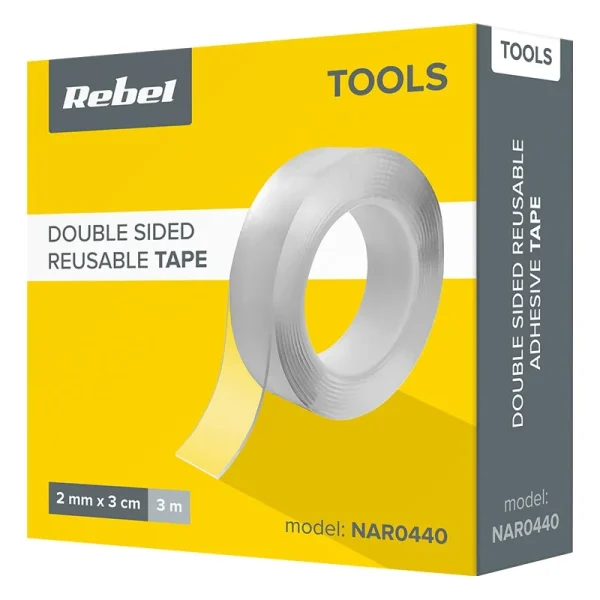 BANDA MONTAJ DUBLU ADEZIVA TRANSPARENTA 2X30MM 3M - imagine 3