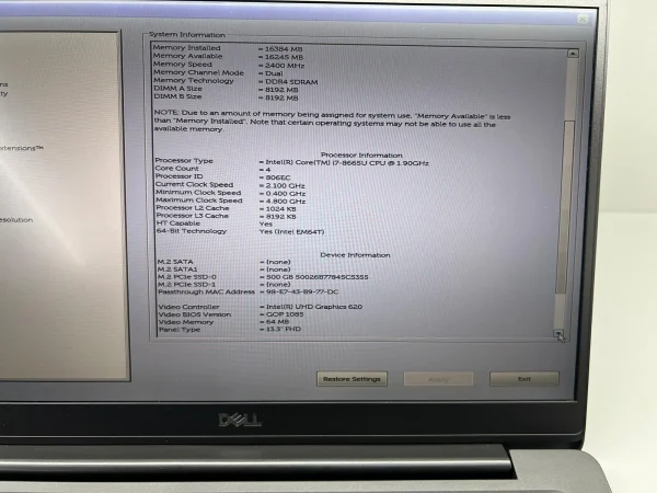 Laptop SH Dell Latitude 7300 i7-8665U 16gb RAM SSD NVME 512 13.3 FHD - imagine 2