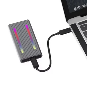 Adaptor M.2 NVME/SATA extern la USB/USB Type C 3.1 Gen 2 RGB Aluminiu Dual Protocol