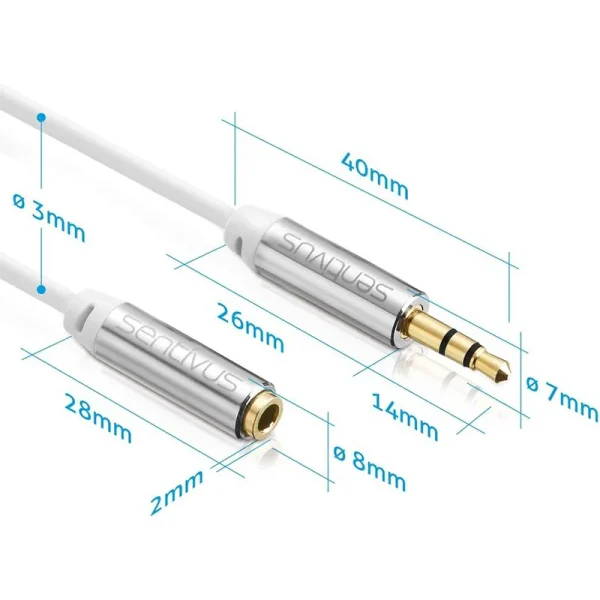 CABLU SPLITER JACK AUDIO 3.5 TATA - 2X 3.5 MAMA 1.0M SENTIVUS - imagine 4