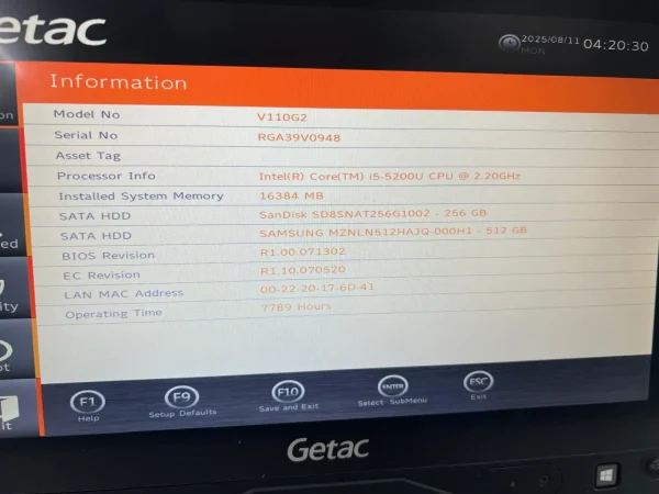 Laptop SH GETAC Fully Rugged i5-5200U 512Gb+256Gb SSD M2 16GB Ram Touchscreen convertible Tablet - imagine 3