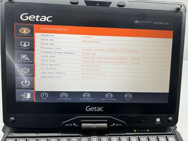 Laptop SH GETAC Fully Rugged i5-5200U 2x256 SSD M2 16GB Ram Touchscreen convertible Tablet - imagine 2