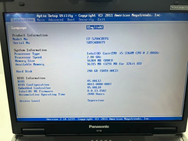 Laptop SH Panasonic Toughbook CF 52 i5-3360M RAM 16GB SSD 120GB aliaj de magneziu diagnoza auto - imagine 2