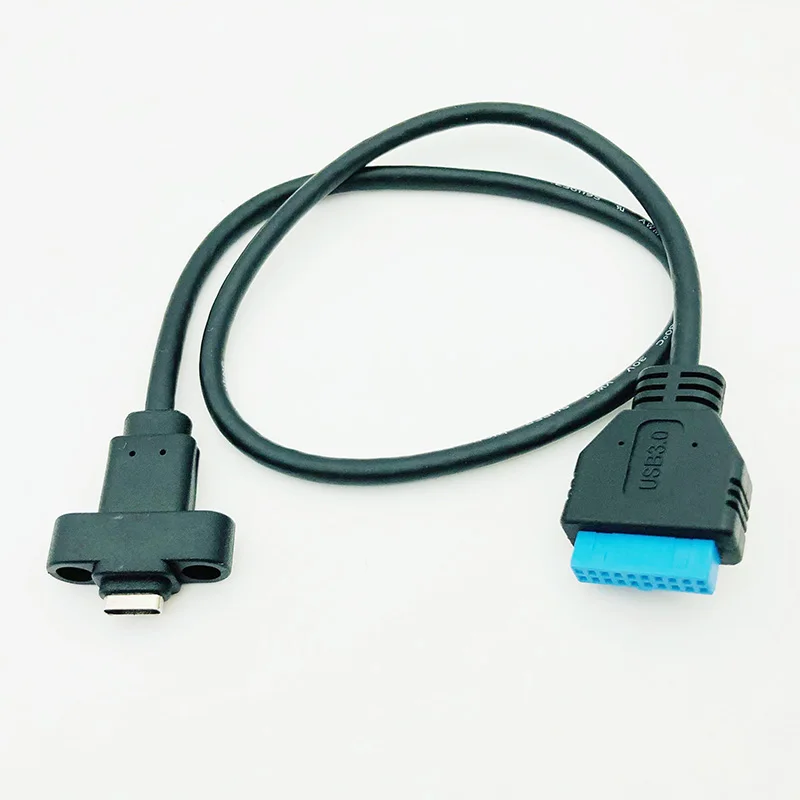 Adaptor USB 3.0 19/20 Pin la Type C USB mama placa baza pc 19 pin 50 cm - imagine 2