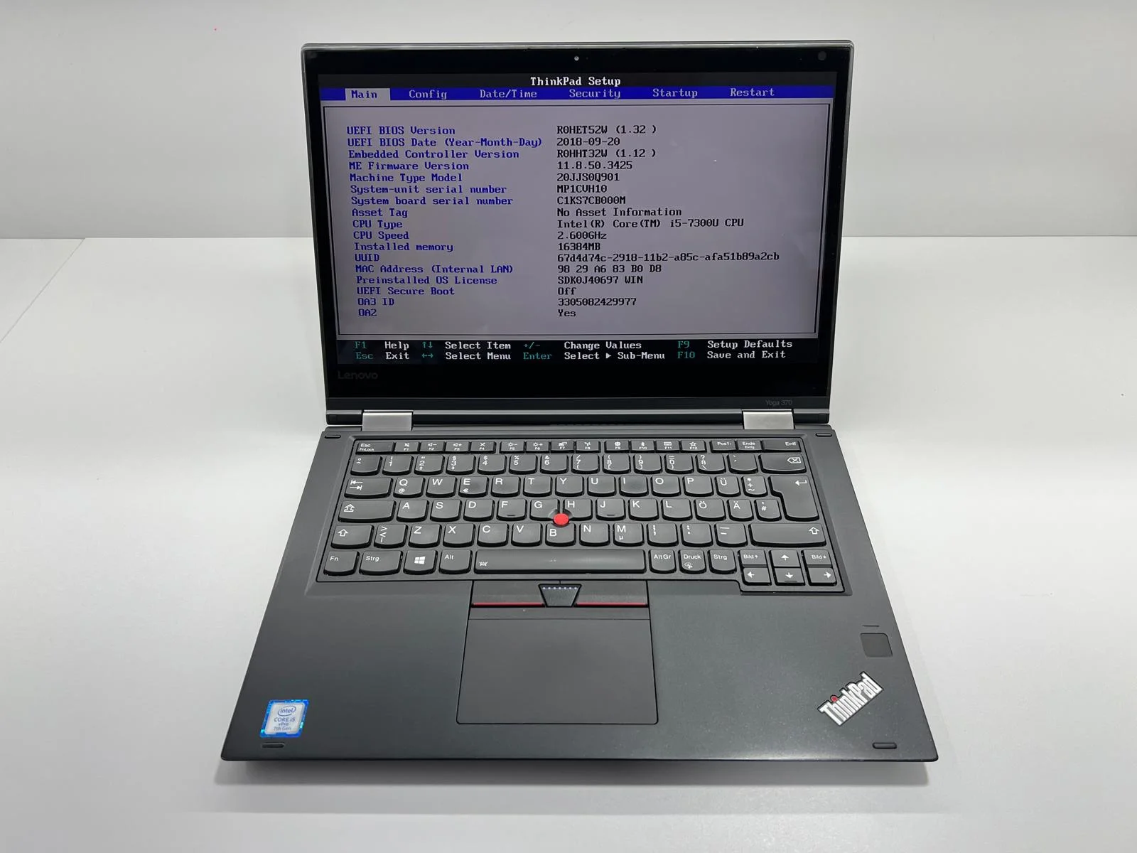 Laptop SH Lenovo Yoga 370 i5-7300u 16gb RAM SSD 240 gb CONVERTIBLE