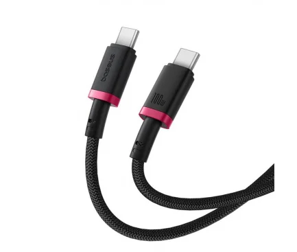 Cablu Date si Incarcare USB-C – USB-C Baseus Dura Series 100W 1m Rosu - imagine 3