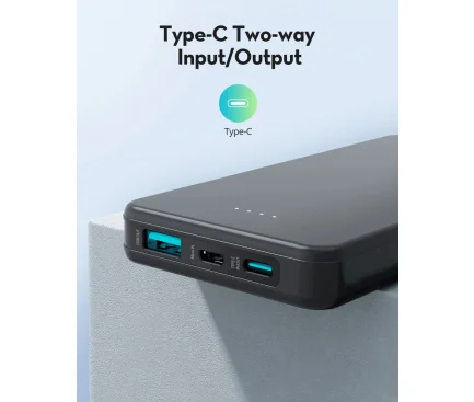 Power Bank 10000mAh 15W 1x USB-A 1x USB-C Neagra baterie externa RavPower - imagine 2