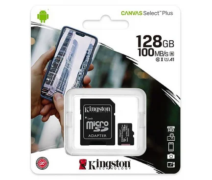 Card Memorie microSDXC 128gb Kingston Canvas Select Plus Android A1 Clasa10 Cu Adaptor