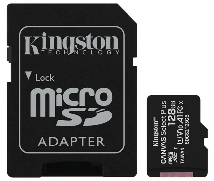 Card Memorie microSDXC 128gb Kingston Canvas Select Plus Android A1 Clasa10 Cu Adaptor - imagine 2