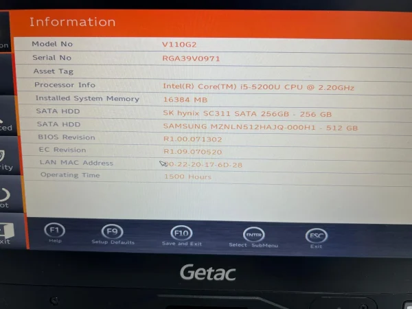 Laptop SH GETAC Fully Rugged i5-5200U SSD M2 512Gb+256 16GB Ram Touch convertible Tablet - imagine 2