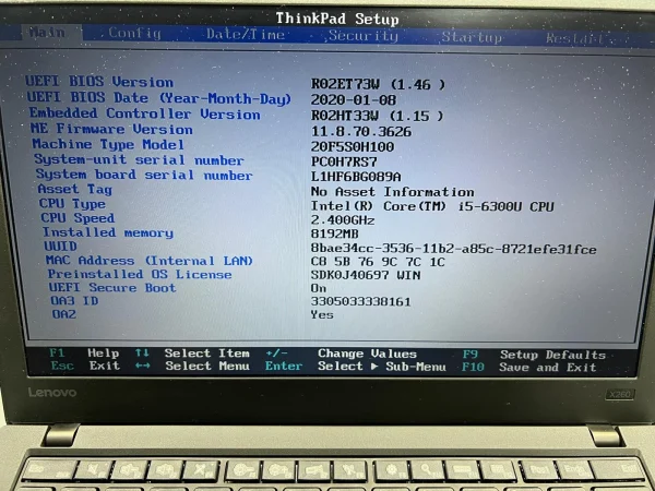 Laptop SH Lenovo Thinkpad X260 i5-6300U SSD 240GB 2baterii/baterie externa NOUA 10H - imagine 2