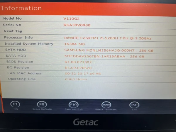 Laptop SH GETAC Fully Rugged i5-5200U 2xSSD M2 256gb 16GB Ram Touchscreen convertible Tablet - imagine 2