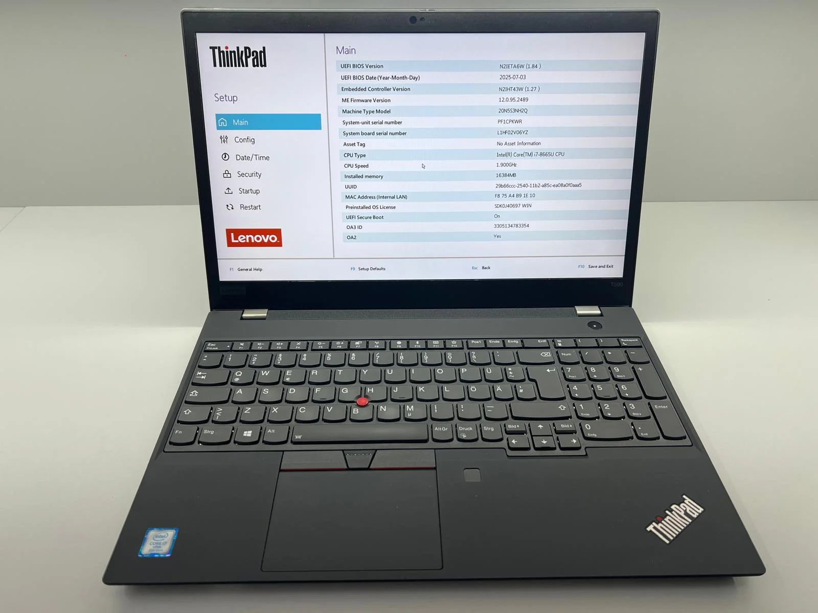 Laptop SH Lenovo T590 15.6" i7-8665U 16gb RAM SSD 512 NVME Baterie NOUA