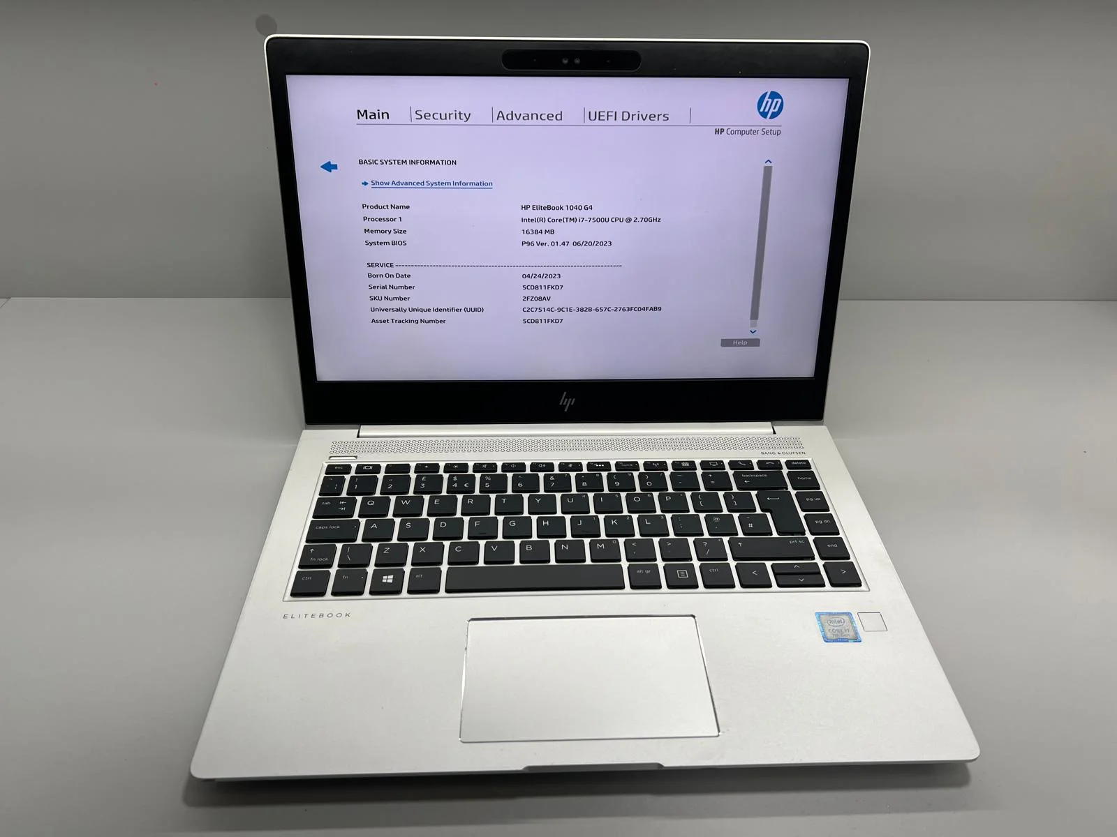 Laptop SH HP Elitebook 1040 G4 i7-7500U 16gb RAM SSD 256 NVME