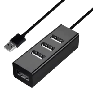Hub USB 4 porturi cablu 15cm negru USB 2.0