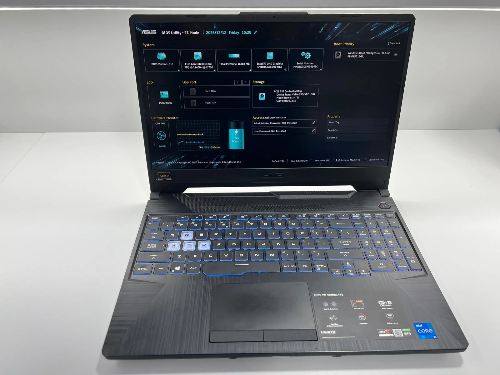 Laptop SH Gaming ASUS TUF FX506 i5-11400H NVIDIA RTX 3050 4gb 16GB RAM