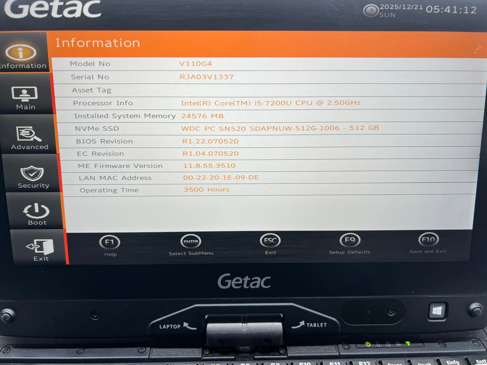 Laptop SH GETAC Fully Rugged i5-7200U NVME 512GB 24GB Ram Touchscreen convertible Tablet - imagine 6
