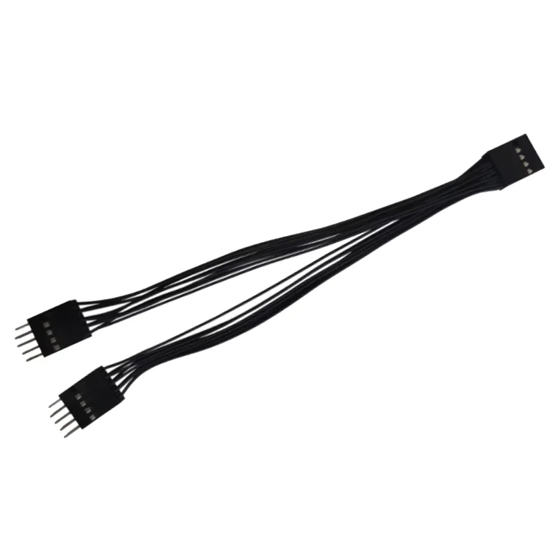 Adaptor/Spliter USB 2.0 9 pin la 2 usb placa baza calculator cablu extensie 17cm - imagine 7