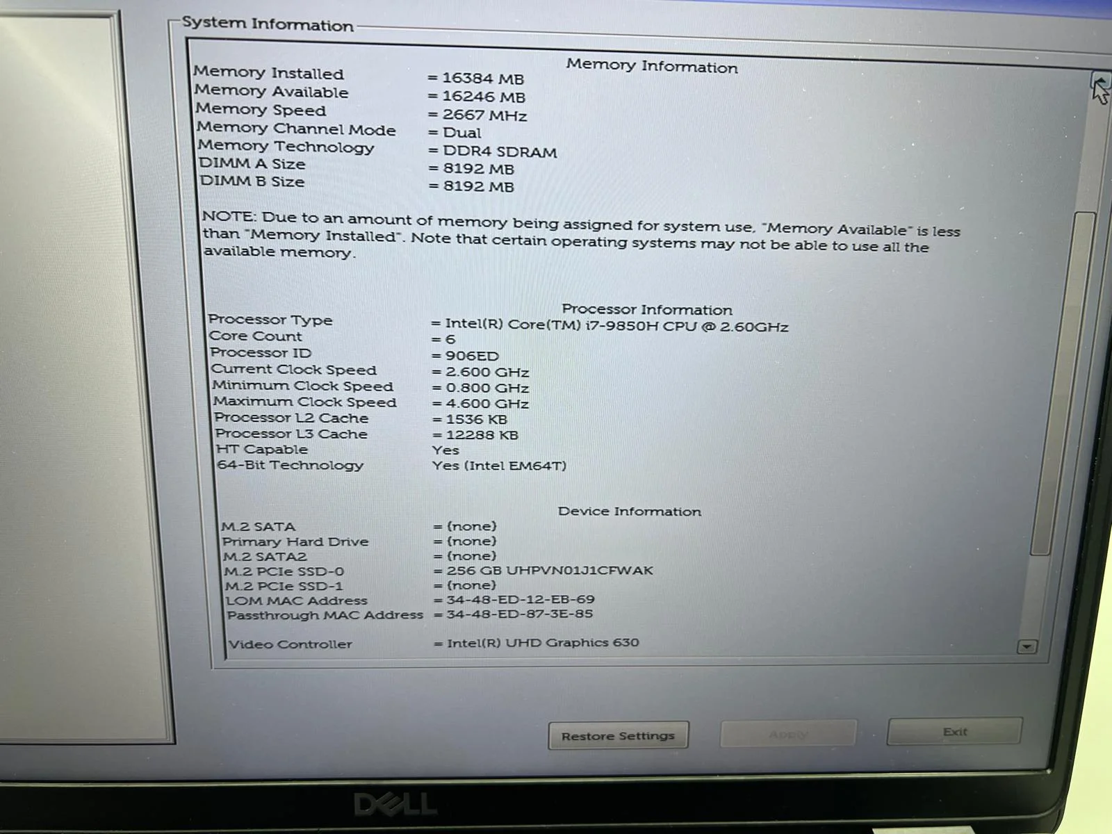 Laptop SH Dell Precision 3541 i7-9750H 16Gb RAM SSD 256gb Quadro 4gb - imagine 2