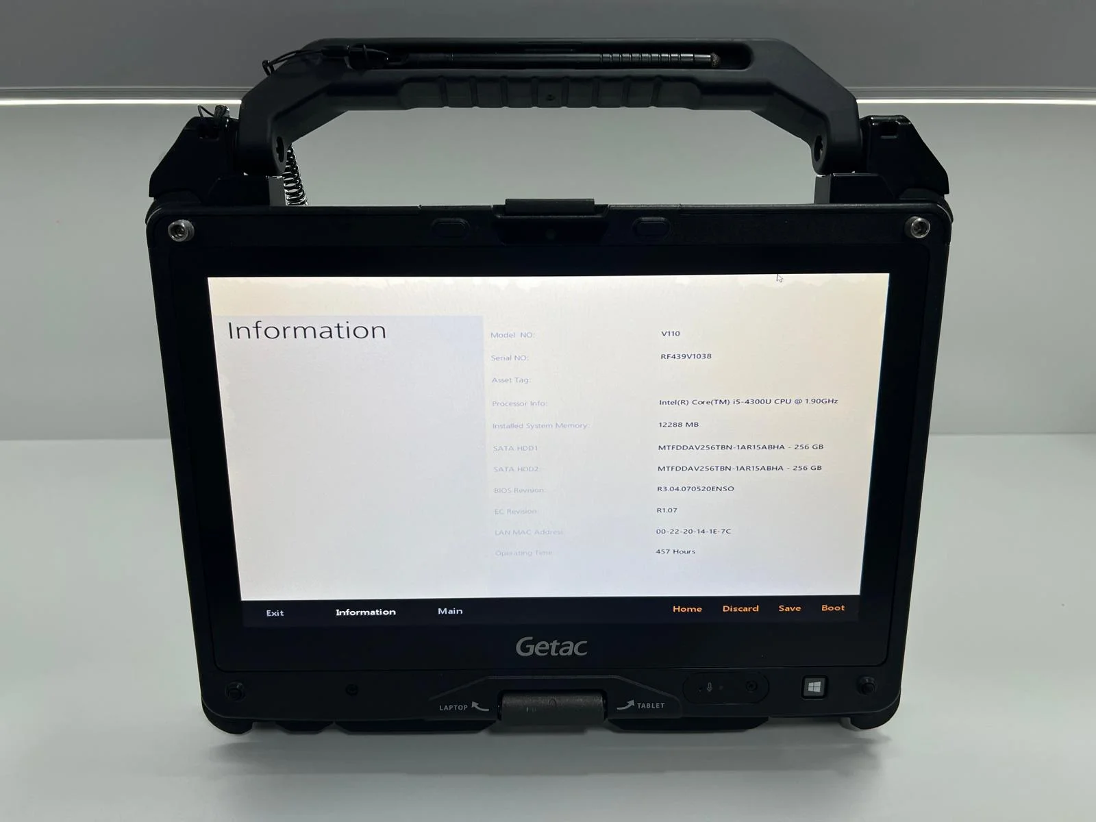 Laptop SH GETAC Fully Rugged i5-4300U 2x256GB Ram 12GB 4 baterii docking station Getac - imagine 3